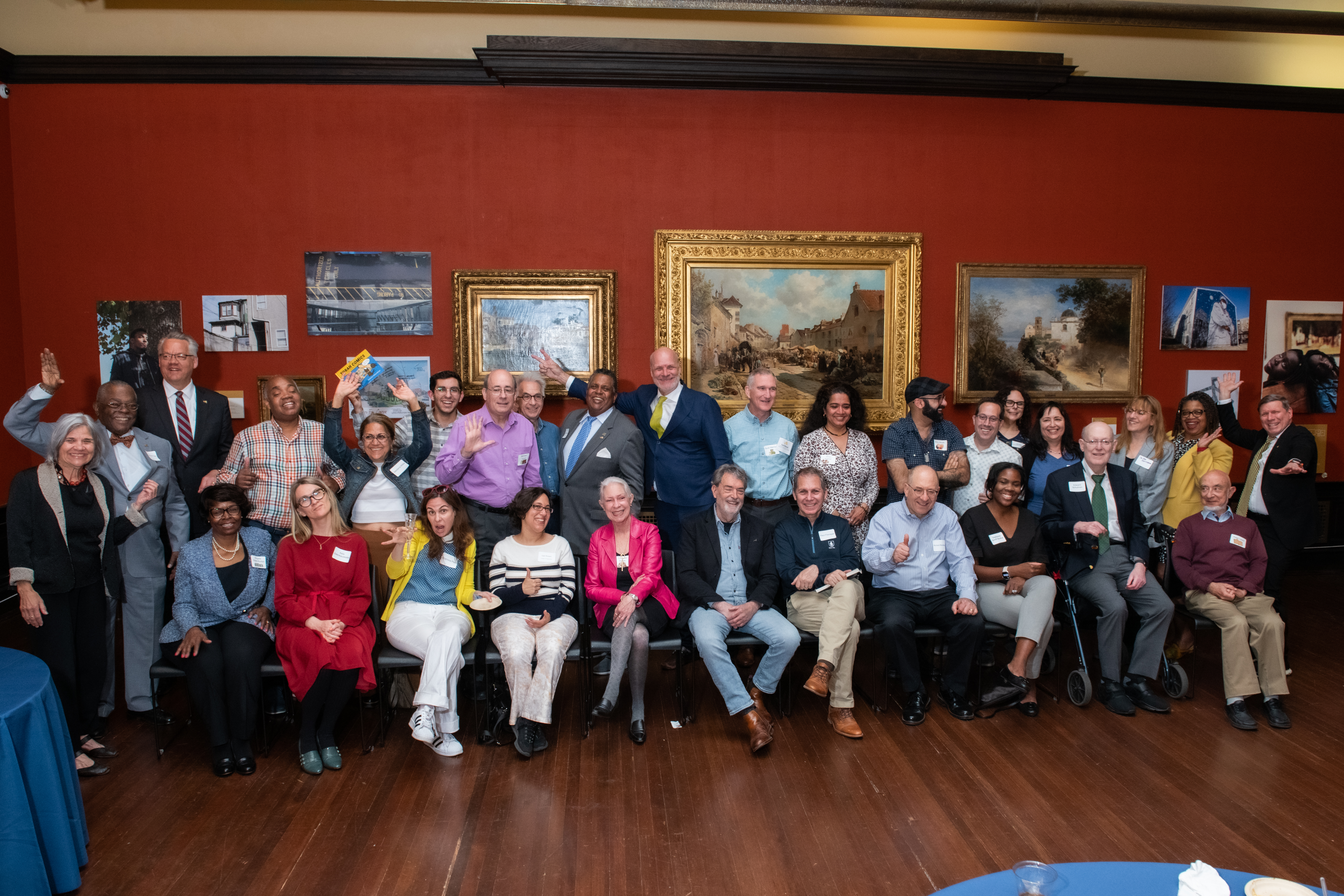 Drexel authors pose for a photo in the AJ Drexel Picture Gallery